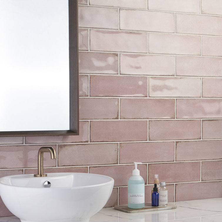 Coronado Polished Pink Ceramic 4x12 Subway Tile