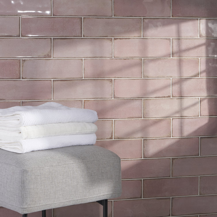 Coronado Polished Pink Ceramic 4x12 Subway Tile
