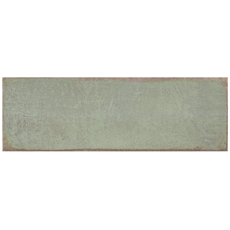Santa Fe Green Handcrafted 4" x 12" Ceramic Subway Wall Tile
