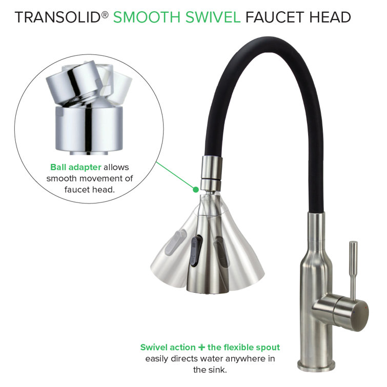 Brushed Nickel and Black Stainless Steel Pull-out Spray Faucet