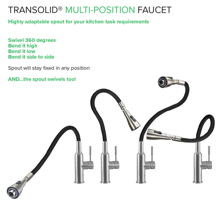 Brushed Nickel and Black Stainless Steel Pull-out Spray Faucet