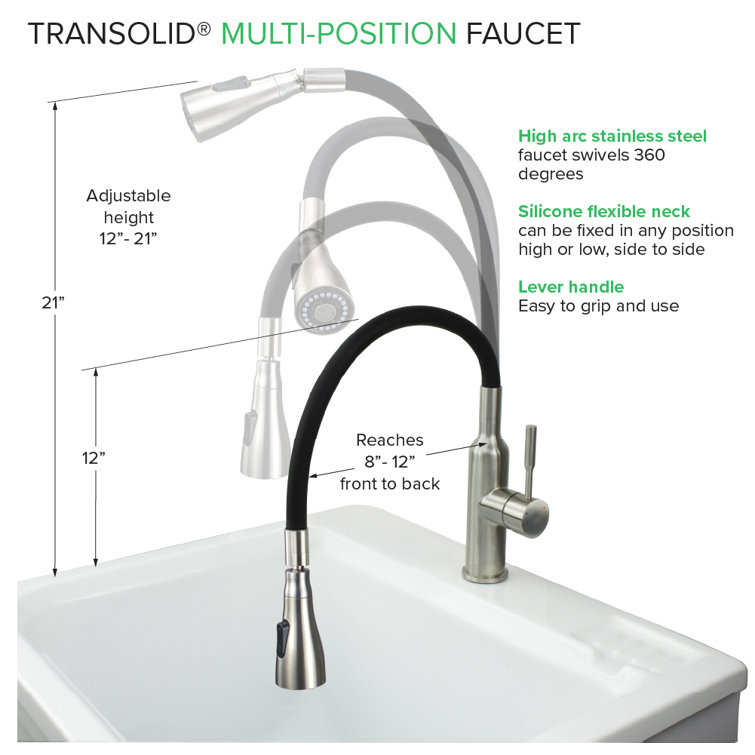 Brushed Nickel and Black Stainless Steel Pull-out Spray Faucet