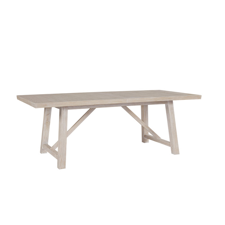 Weathered White Oak Extendable Farmhouse Dining Table