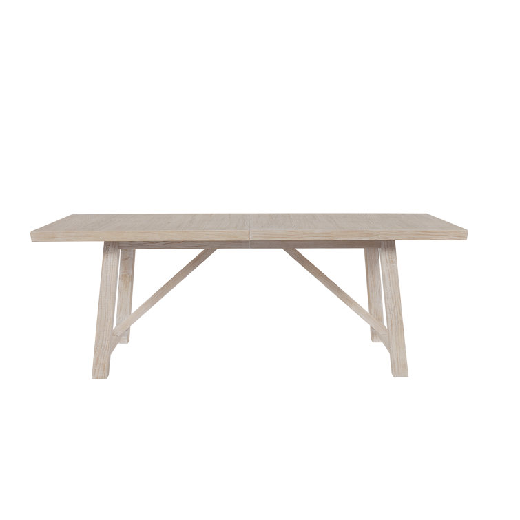 Weathered White Oak Extendable Farmhouse Dining Table