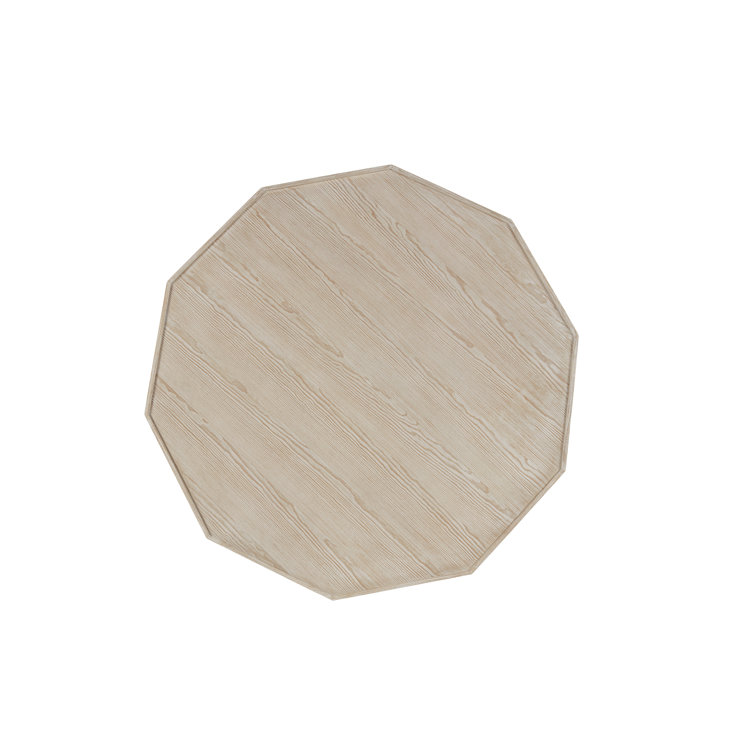 Beige Oak Octagonal Transitional Cocktail Table