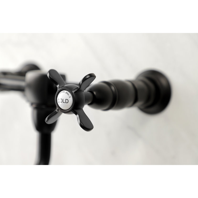 Essex Elegance Matte Black Nickel Wall Mount Bathroom Faucet
