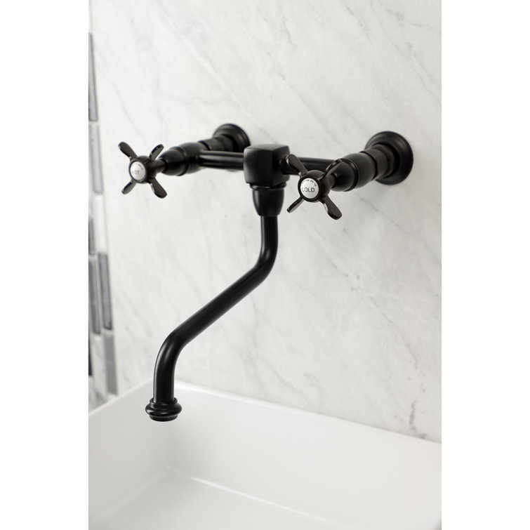 Essex Elegance Matte Black Nickel Wall Mount Bathroom Faucet