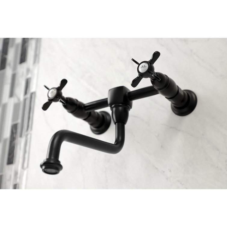 Essex Elegance Matte Black Nickel Wall Mount Bathroom Faucet