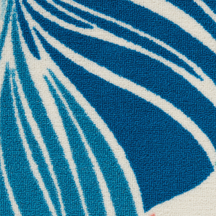 Multicolor Tropical Leaf Pattern Outdoor Area Rug