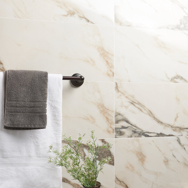 Calacatta Rustico 12" x 24" Polished Marble Look Porcelain Tile