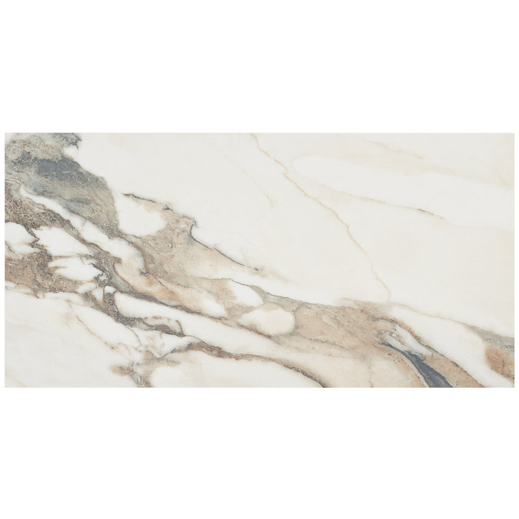 Calacatta Rustico 12" x 24" Polished Marble Look Porcelain Tile