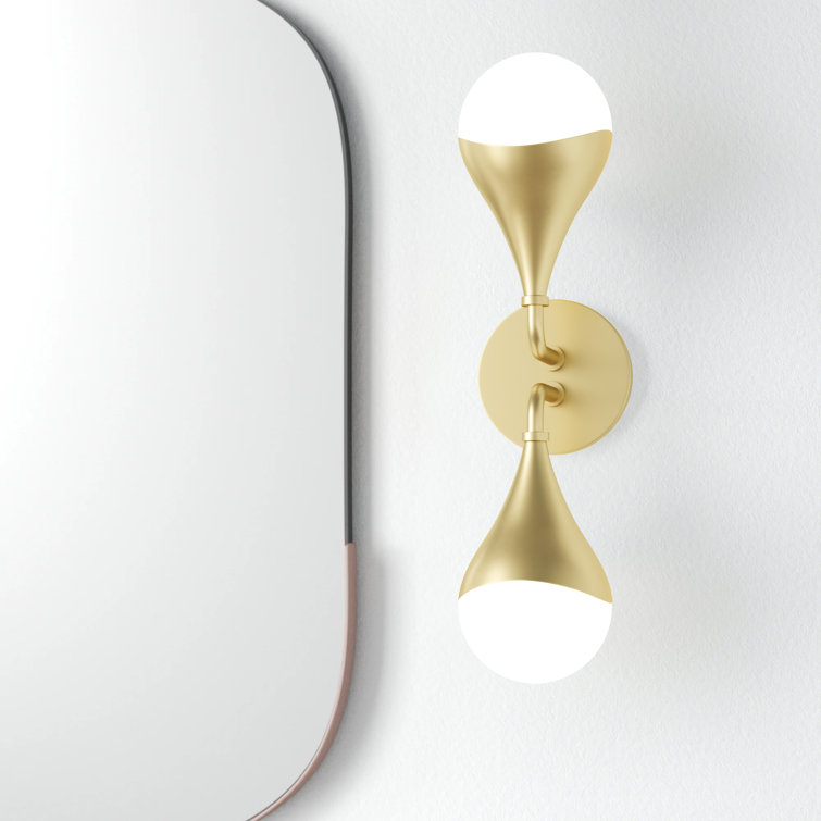 Ariana Aged Brass Dual-Light Dimmable Bath Sconce