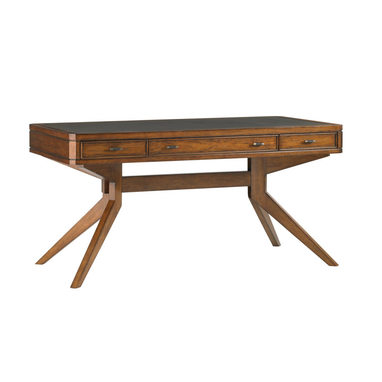 Transitional Brown Home Office Desk with 3 Drawers, 60-inch