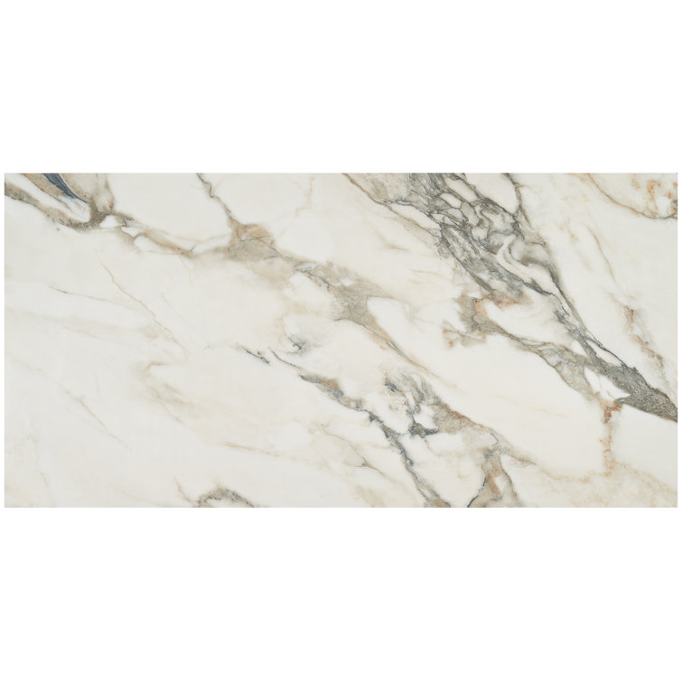Saroshi Calacatta Rustico Large Polished Porcelain Tile
