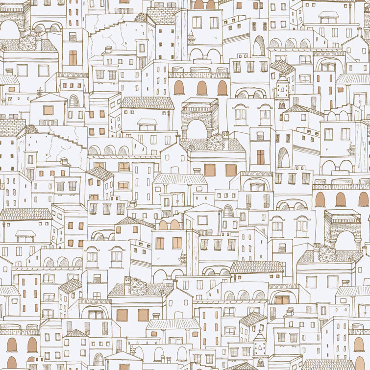 White and Gold Vinyl Peel and Stick Wallpaper Roll