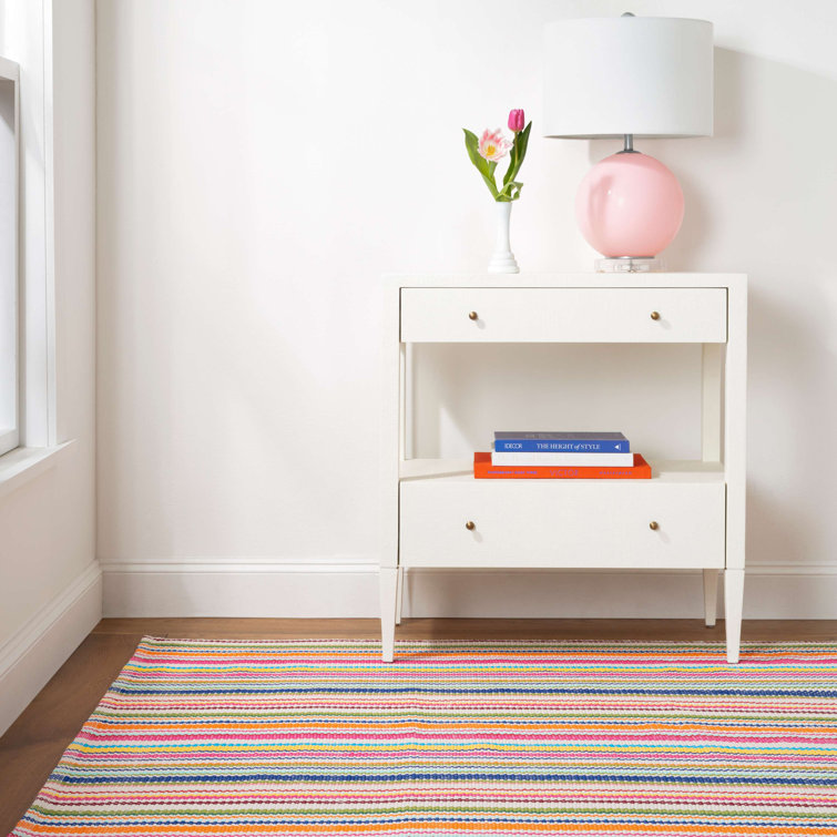 Bright Multicolor Stripe Handwoven Synthetic Indoor/Outdoor Rug