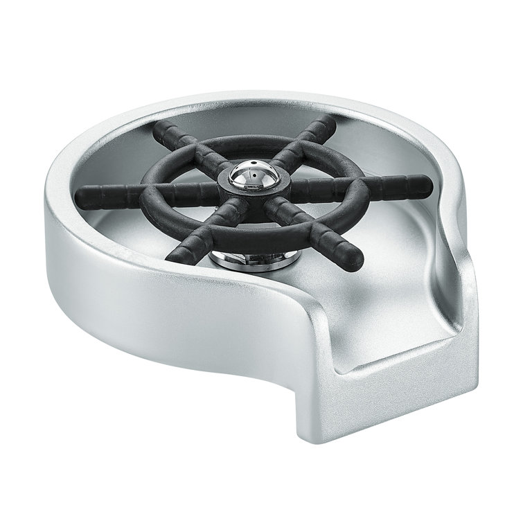 Chrome Glass Rinser with Powerful Jets and Polished Finish