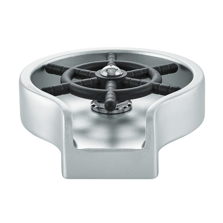 Chrome Glass Rinser with Powerful Jets and Polished Finish