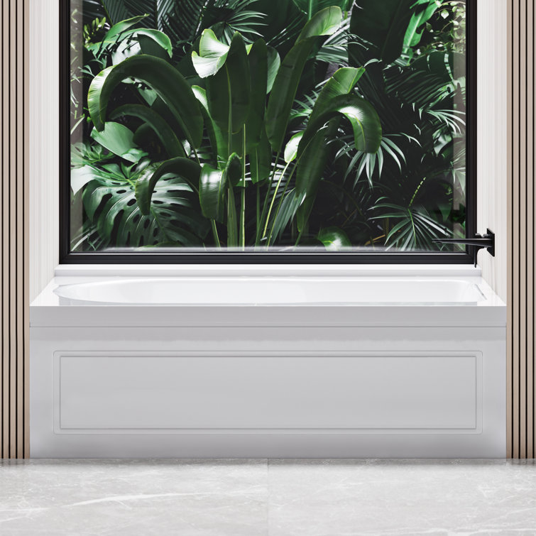Concorde 60" Glossy White Acrylic Alcove Bathtub with Apron