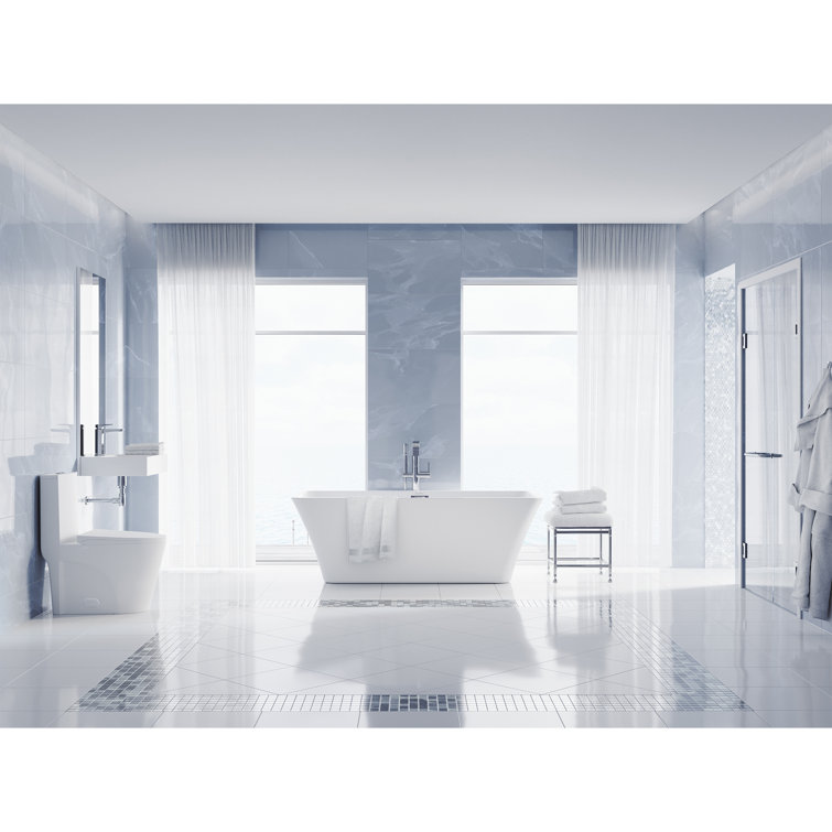 Matte White One-Piece Elongated Dual-Flush Toilet