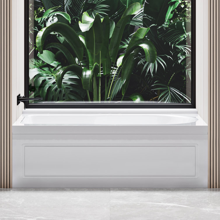 Concorde 60" White Acrylic Alcove Apron Bathtub