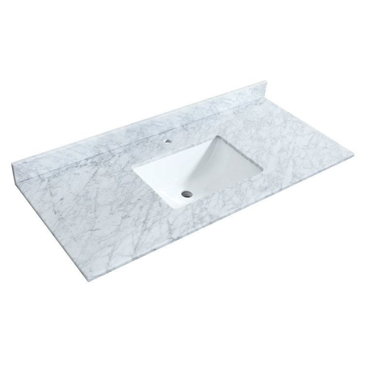 Elan 48'' White Oak Single Bathroom Vanity with Marble Top