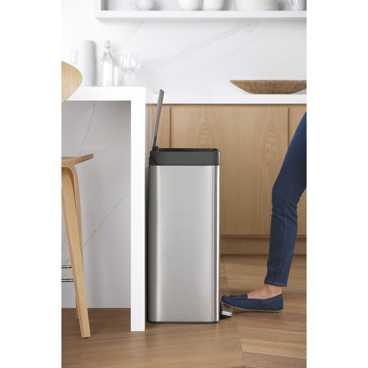 Stainless Steel 13 Gallon Fingerprint Resistant Kitchen Trash Can