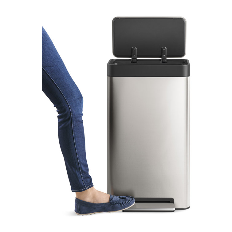 Stainless Steel 8-Gallon Hands-Free Kitchen Step Trash Can