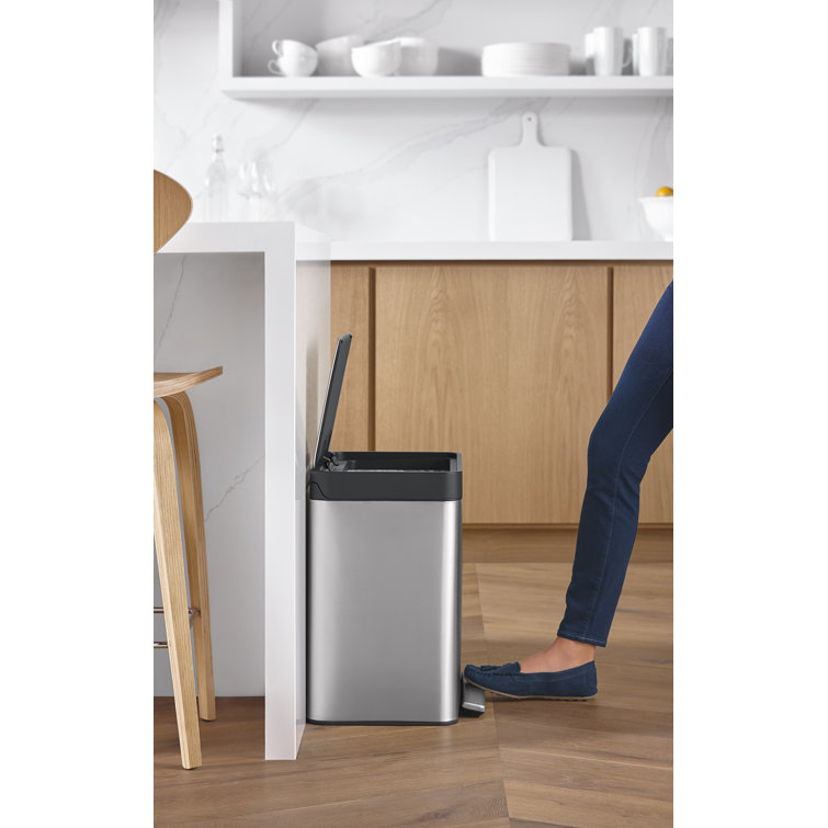 8-Gallon Stainless Steel Step Trash Can with Pedal