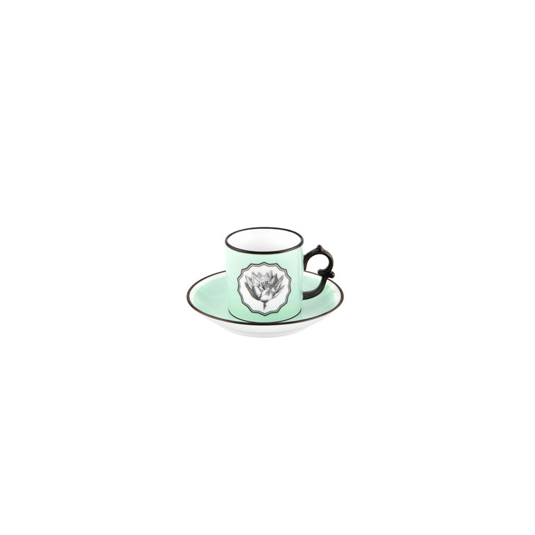Handmade Ceramic Espresso Cup with Saucer - Dishwasher Safe