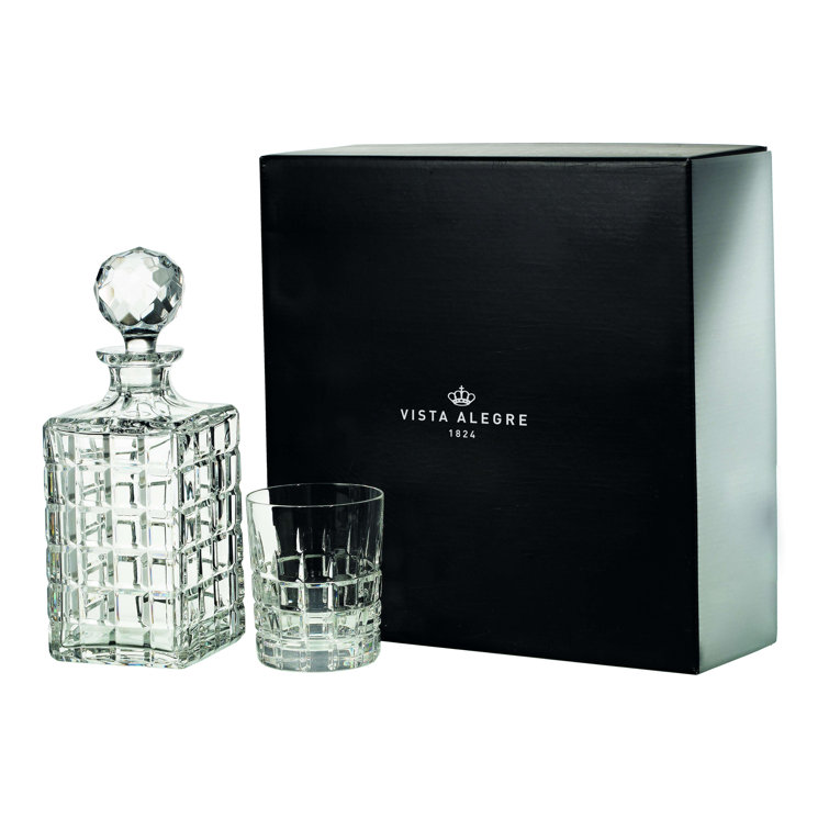 Vista Alegre Crystal Whiskey Decanter Set with 4 Glasses