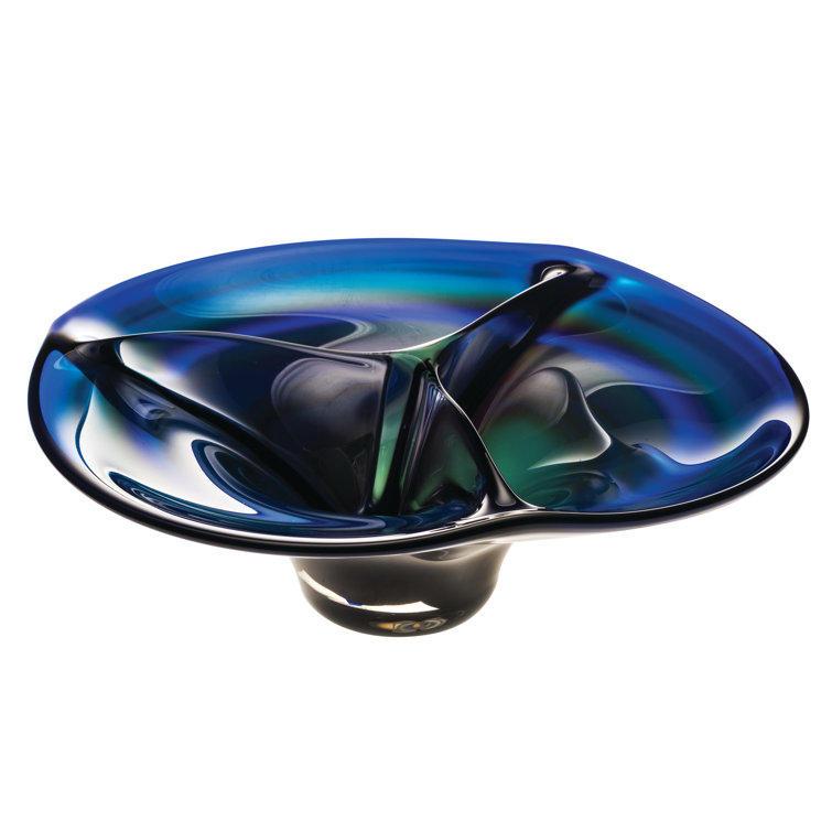 Unica Blue and Green Crystal Decorative Centerpiece