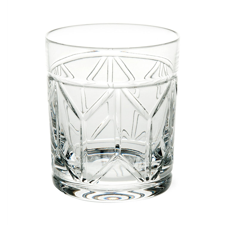Elegant Clear Crystal Whiskey Decanter Set with Geometric Design