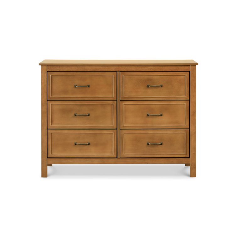 Chestnut Double Nursery Dresser with Classic Metal Pulls