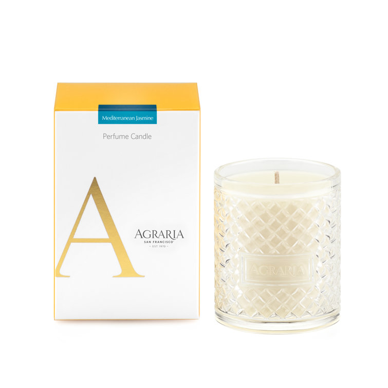 Mediterranean Jasmine Scented Soy Candle with Silver Lid