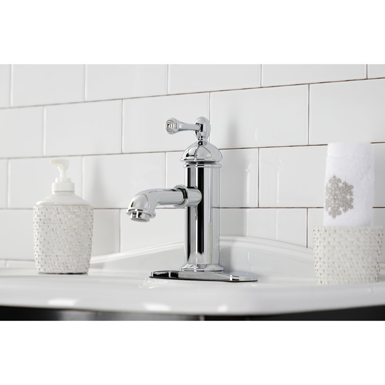 Polished Chrome Single-Handle Bathroom Faucet with Brass Pop-Up