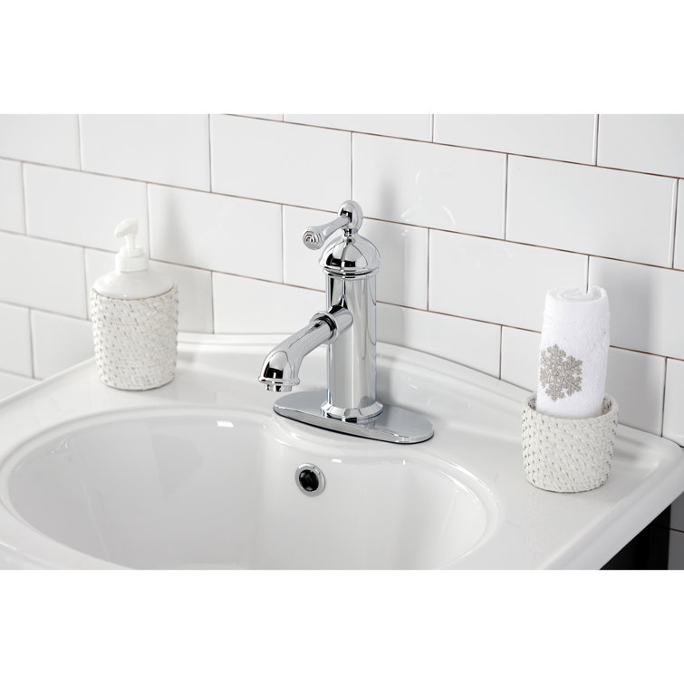 Polished Chrome Single-Handle Bathroom Faucet with Brass Pop-Up