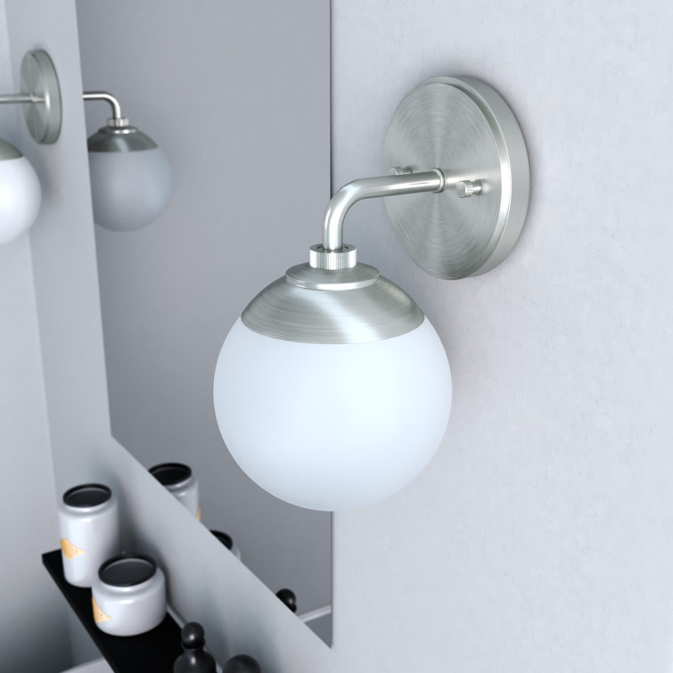 Hepburn Mid-Century Modern 6" Nickel Dimmable Wall Sconce