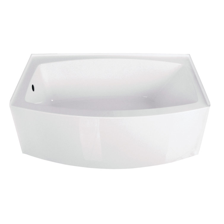 Aqua Eden 60-Inch White Acrylic Alcove Bathtub with Left Drain