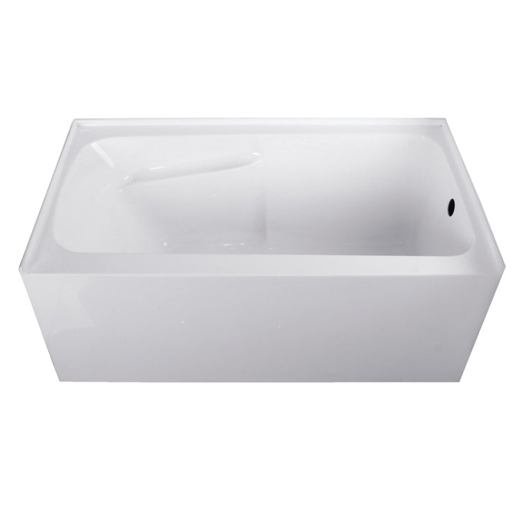 Aqua Eden 54-Inch White Acrylic Alcove Tub with Arm Rest