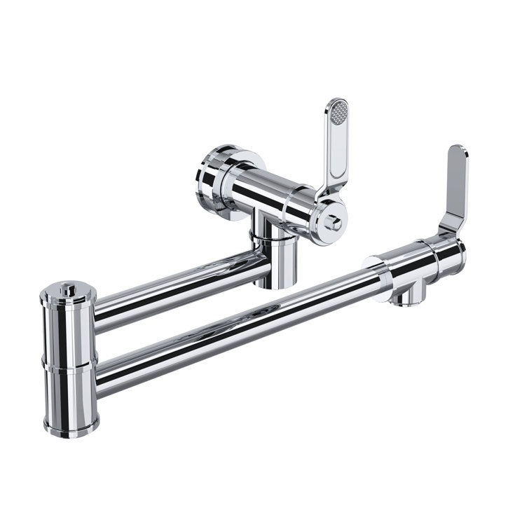Polished Nickel Wall Mounted Brass Pot Filler Faucet