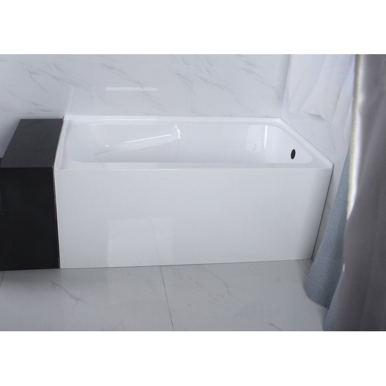 Aqua Eden 54-Inch White Acrylic Alcove Tub with Arm Rest