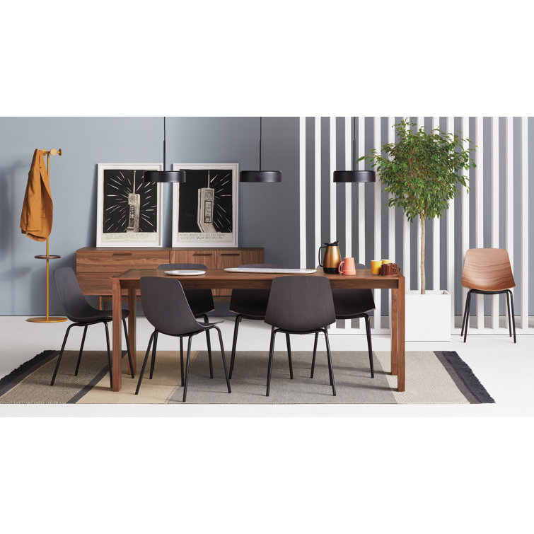 Rustic Broad Solid Walnut Extendable Dining Table 33" W x 76" L