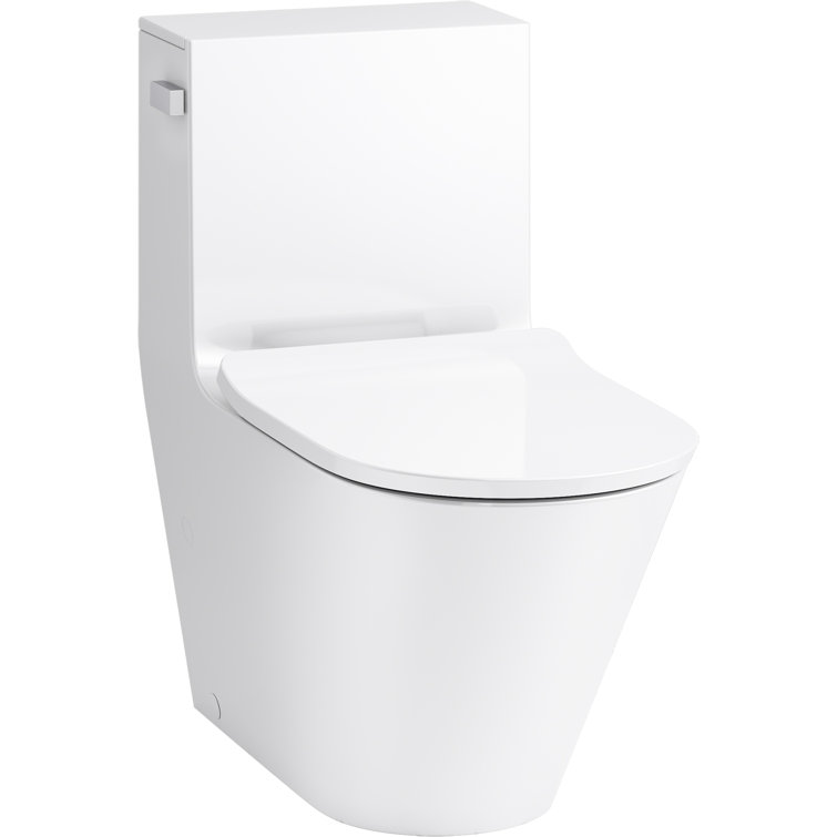 White High Efficiency Dual Flush One-Piece Elongated Toilet