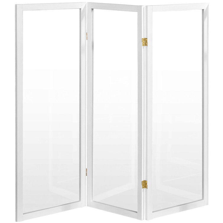 4 ft. Tall White Acrylic 3-Panel Folding Screen