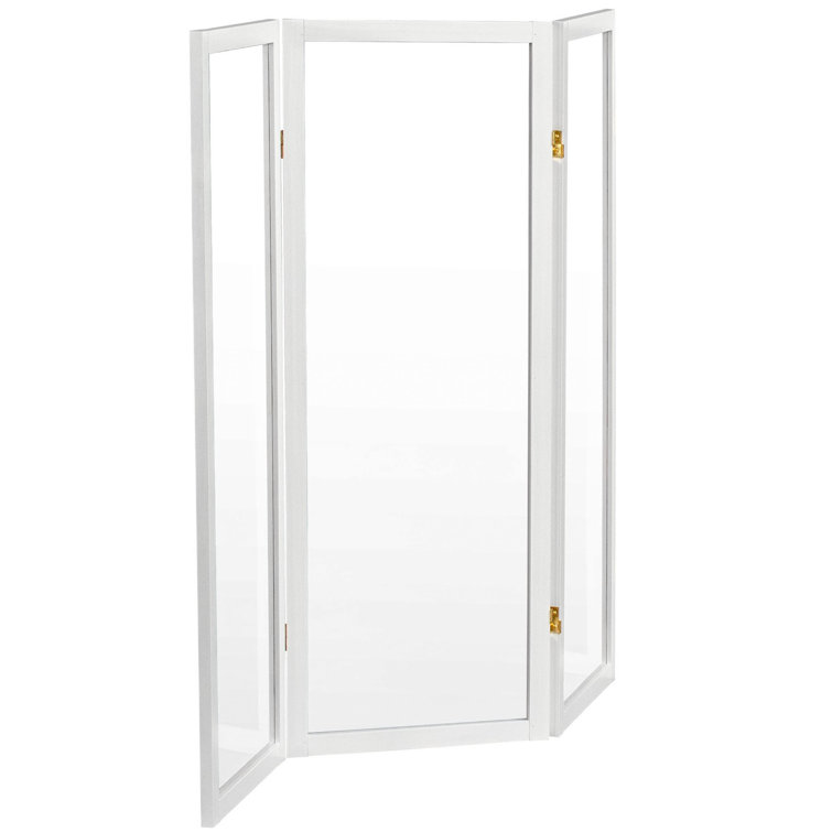 4 ft. Tall White Acrylic 3-Panel Folding Screen