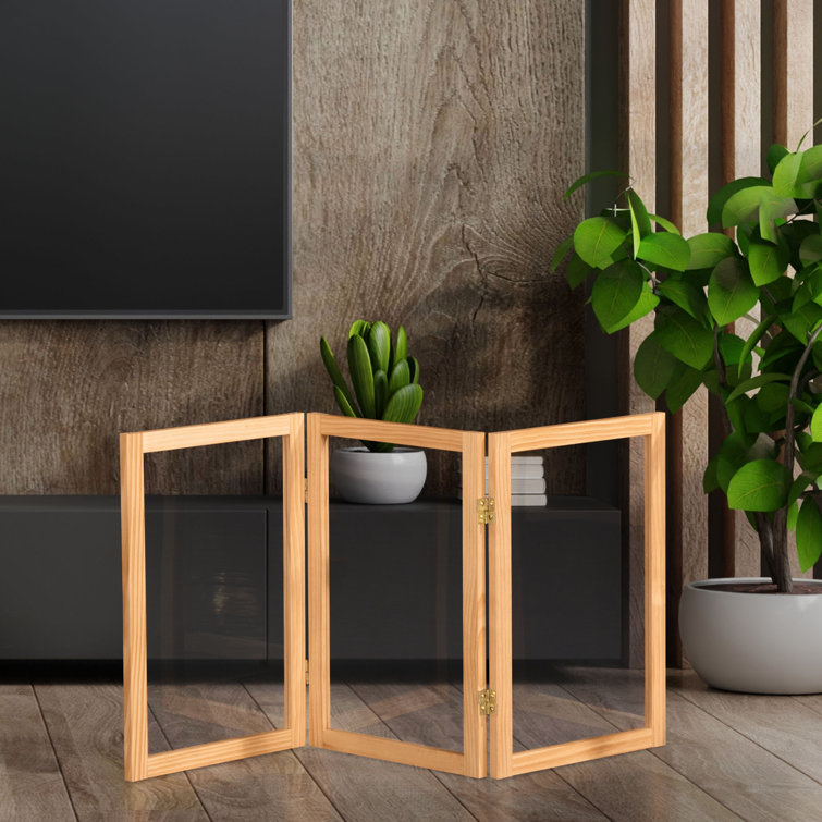 Natural 4-Panel Clear Acrylic Folding Screen