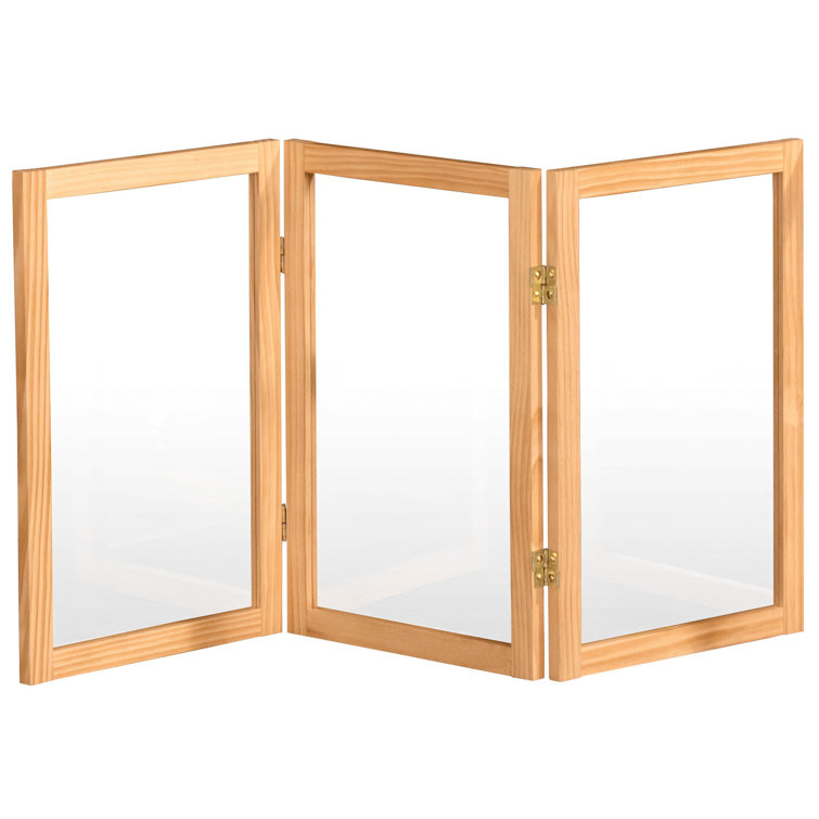 Natural 4-Panel Clear Acrylic Folding Screen