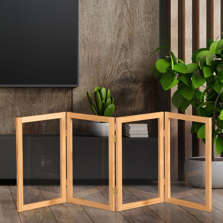 Natural 4-Panel Clear Acrylic Folding Screen