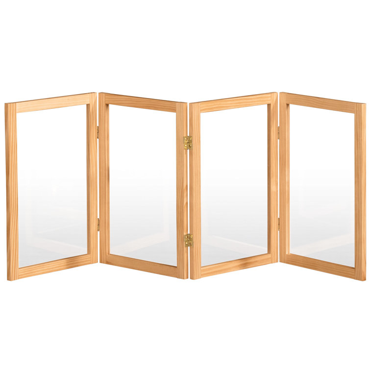 Natural 4-Panel Clear Acrylic Folding Screen